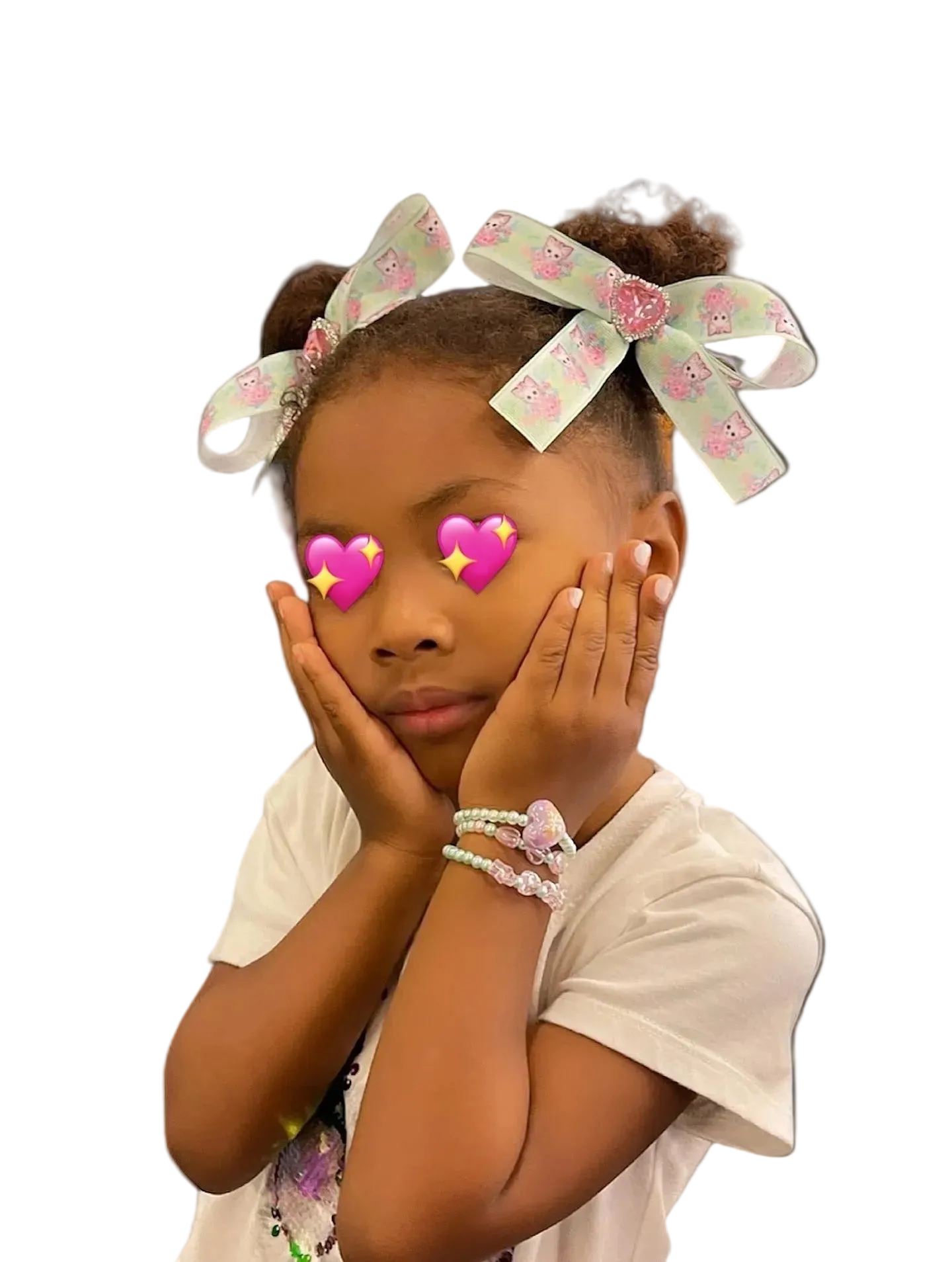 Créme de la Mint bow & bracelet set